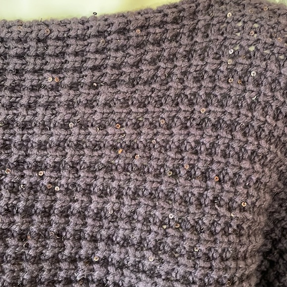 Brunello Cucinelli Cropped Purple Sequin Top Sz L - Picture 2 of 4